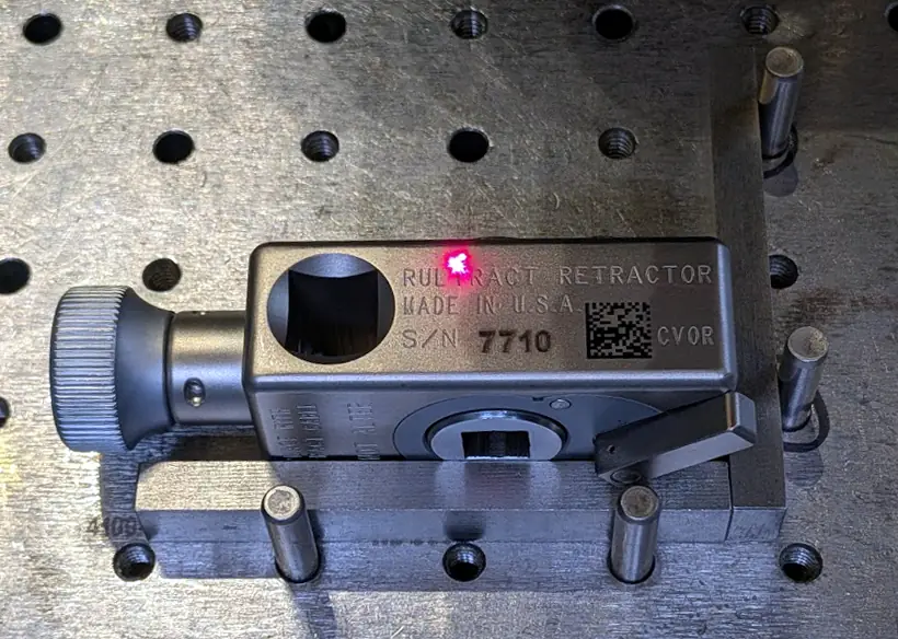 Laser marked Rultract component